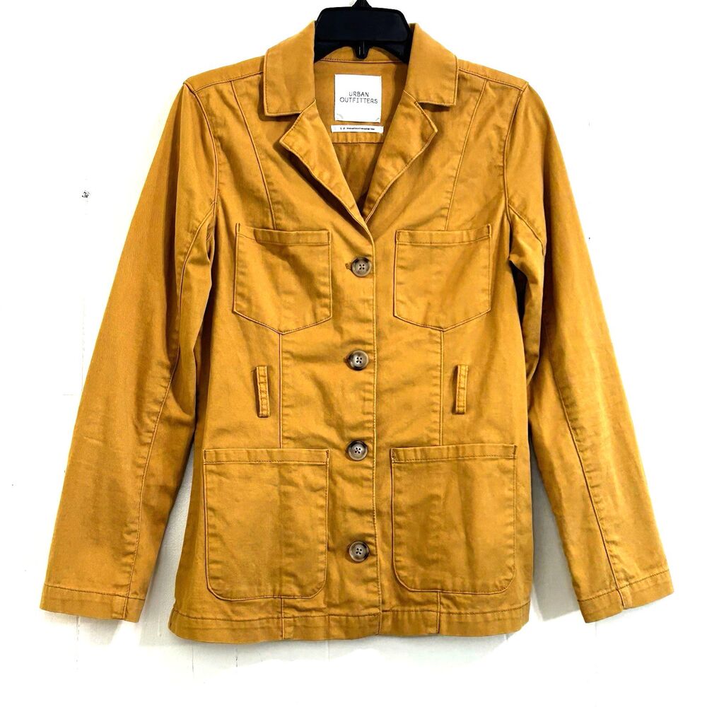 Urban Outfitters Jacket Size SP Mustard Button Up Jacket Cotton Long Sleeve